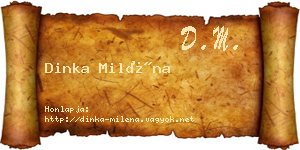 Dinka Miléna névjegykártya